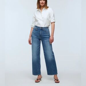 Madewell The Perfect Vintage Wide-Leg Blue High Rise Ankle Jeans Sz 29